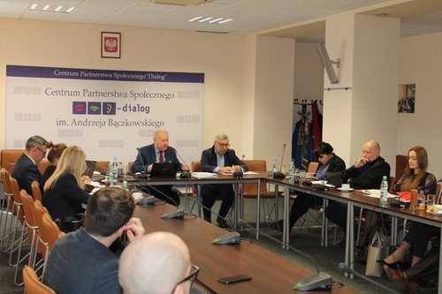 Członkowie zespołu problemowego RDS ds. funduszy europejskich w dniu 5 marca 2020 r.
